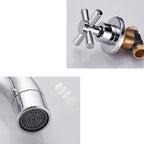 Modern bathroom faucet wall-mounted cross handles low arc faucet