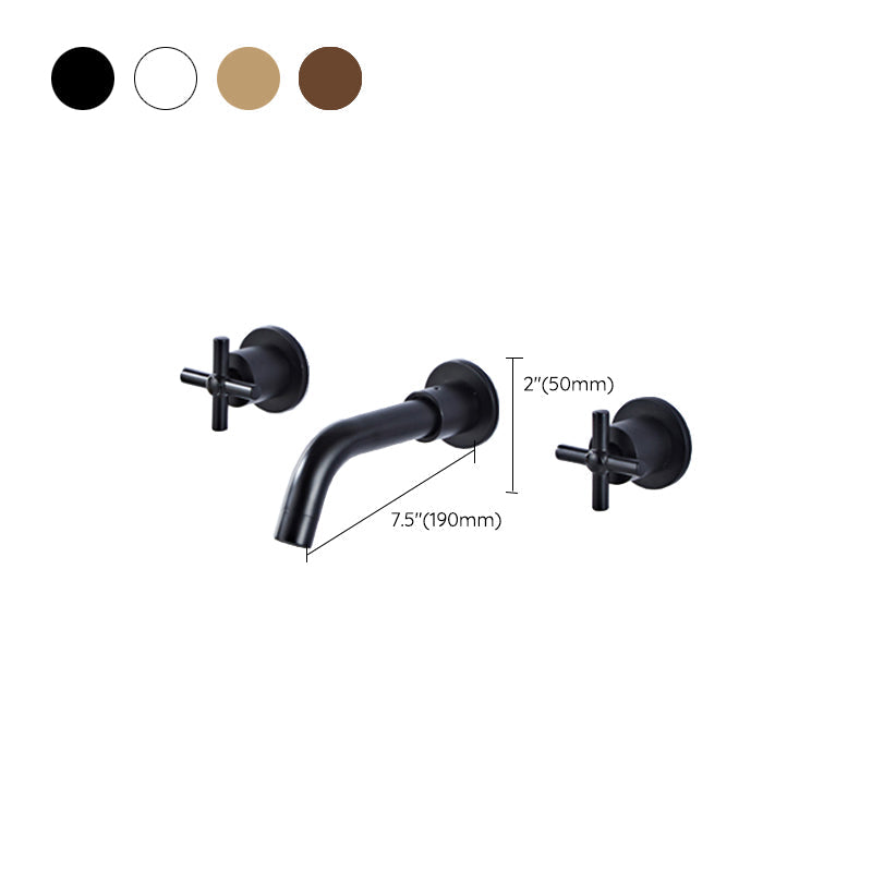 Modern bathroom faucet wall-mounted cross handles low arc faucet