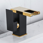 Waterfall basin mixer tap square lever handle with LED three-color light