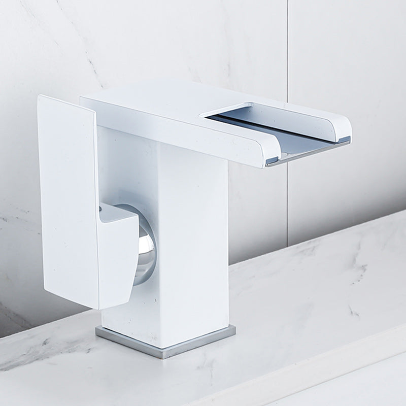Waterfall basin mixer tap square lever handle with LED three-color light
