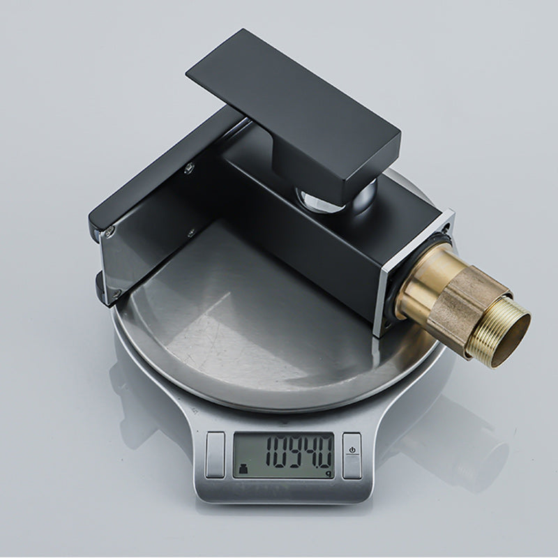 Waterfall basin mixer tap square lever handle with LED three-color light
