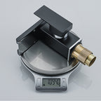Waterfall basin mixer tap square lever handle with LED three-color light