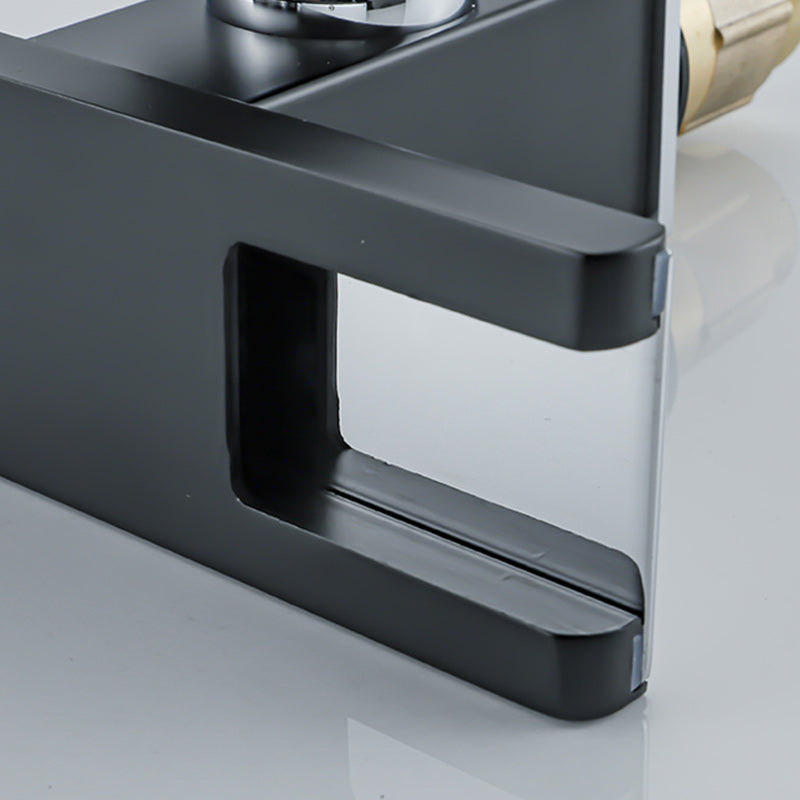 Waterfall basin mixer tap square lever handle with LED three-color light
