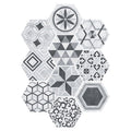 Plastic Mosaic Tile Wallpaper Hexagonal for Stick-On and Removable Back Wall Tile
