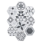 Plastic Mosaic Tile Wallpaper Hexagonal for Stick-On and Removable Back Wall Tile