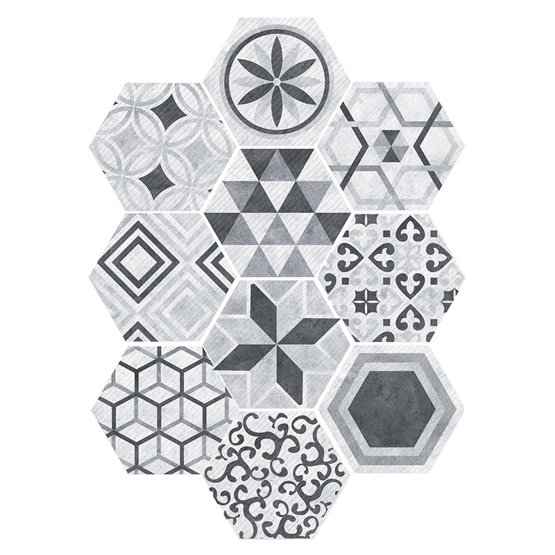 Plastic Mosaic Tile Wallpaper Hexagonal for Stick-On and Removable Back Wall Tile