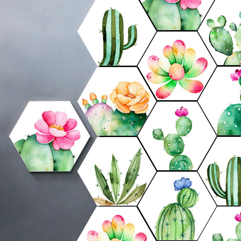 Plastic Mosaic Tile Wallpaper Hexagonal for Stick-On and Removable Back Wall Tile