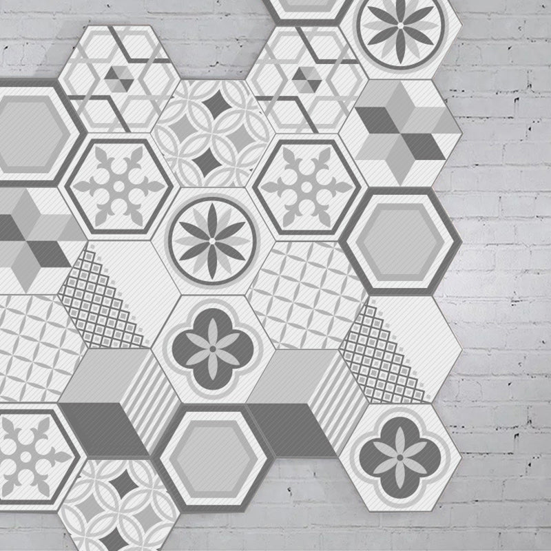 Plastic Mosaic Tile Wallpaper Hexagonal for Stick-On and Removable Back Wall Tile