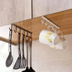 Under-cabinet hook strip – space-saving kitchen storage with 6 hooks