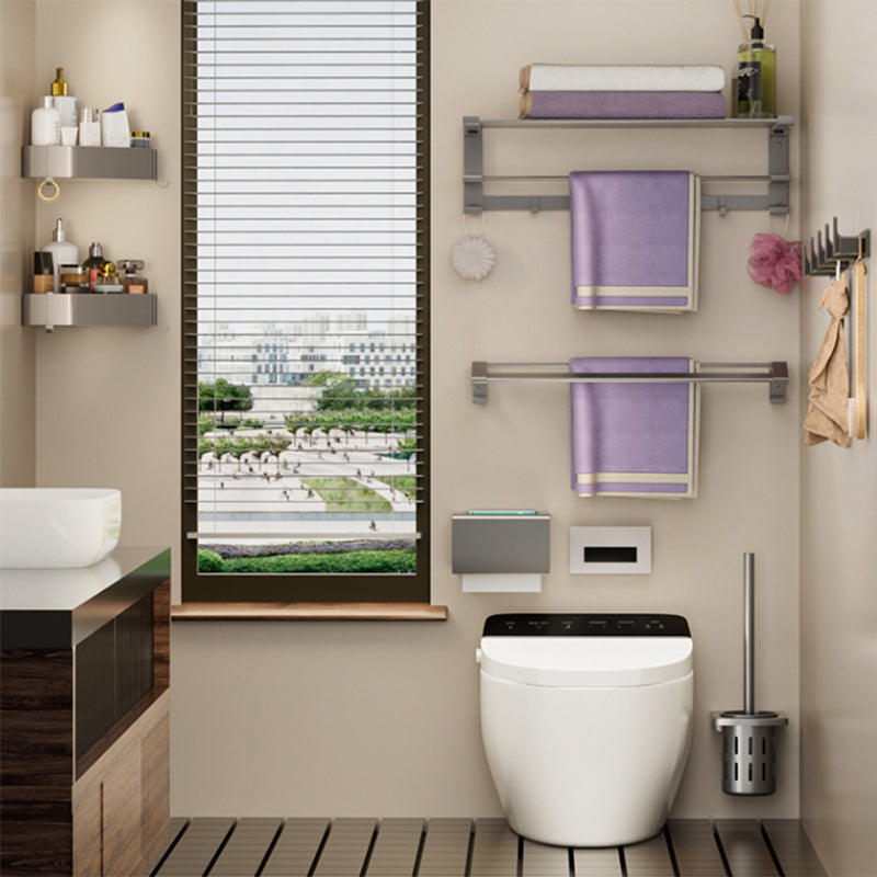 Modern Gray Bathroom Accessory Set Bathroom Shelf Towel Bar Bathroom Accessory Set
