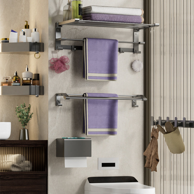Modern Gray Bathroom Accessory Set Bathroom Shelf Towel Bar Bathroom Accessory Set