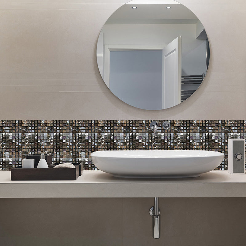 Square Peel and Stick Tile Grid Mosaic Tiles Interior Wallpaper