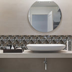 Square Peel and Stick Tile Grid Mosaic Tiles Interior Wallpaper