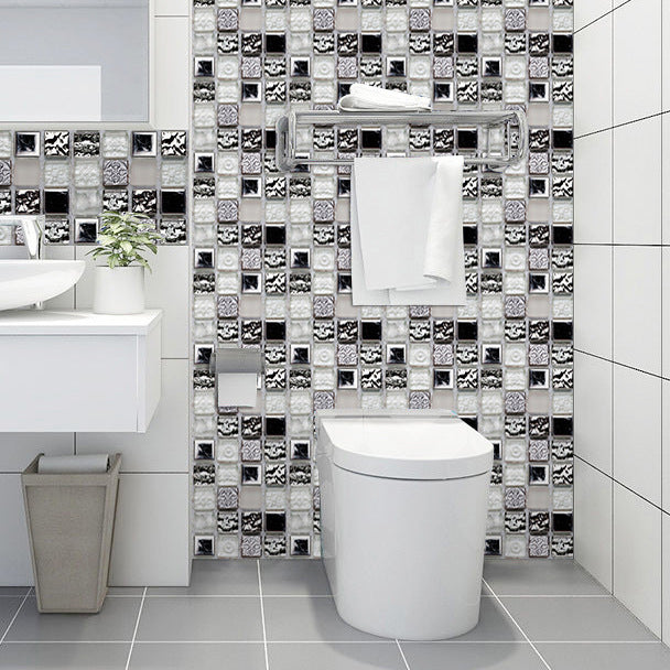 Square Peel and Stick Tile Grid Mosaic Tiles Interior Wallpaper