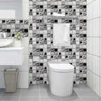 Square Peel and Stick Tile Grid Mosaic Tiles Interior Wallpaper