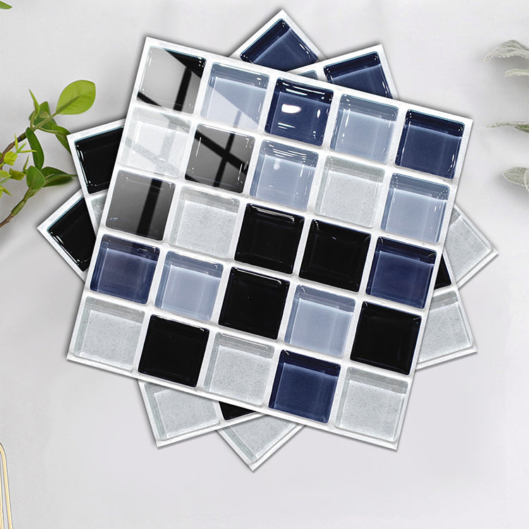 Square Peel and Stick Tile Grid Mosaic Tiles Interior Wallpaper