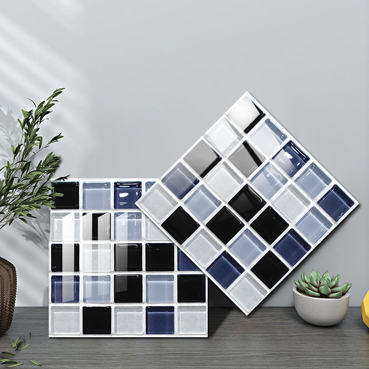 Square Peel and Stick Tile Grid Mosaic Tiles Interior Wallpaper