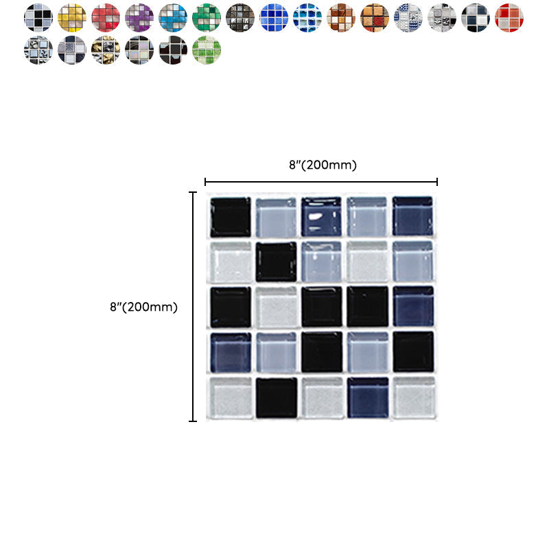 Square Peel and Stick Tile Grid Mosaic Tiles Interior Wallpaper