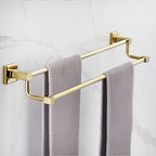 Gold Modern Bathroom Set, Polished Gold, 4 Pieces, Towel Holder, Paper Holder