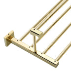 Gold Modern Bathroom Set, Polished Gold, 4 Pieces, Towel Holder, Paper Holder
