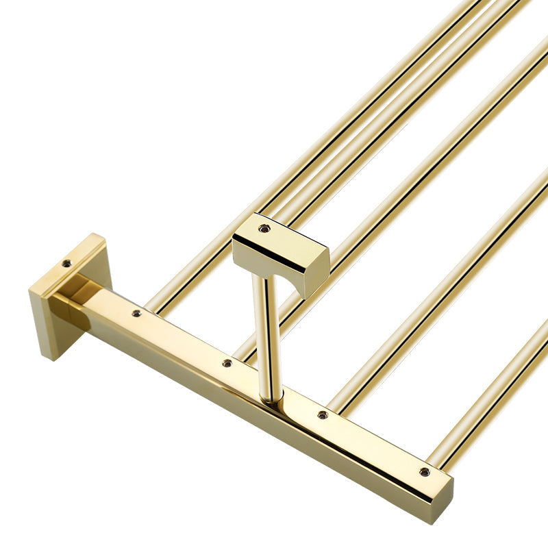 Gold Modern Bathroom Set, Polished Gold, 4 Pieces, Towel Holder, Paper Holder