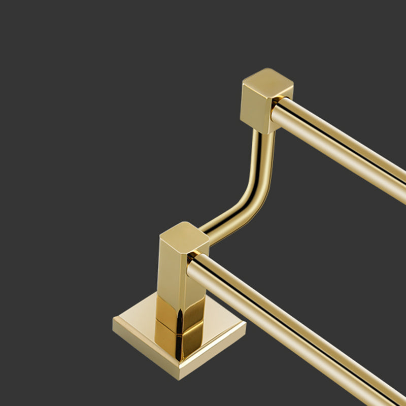 Gold Modern Bathroom Set, Polished Gold, 4 Pieces, Towel Holder, Paper Holder