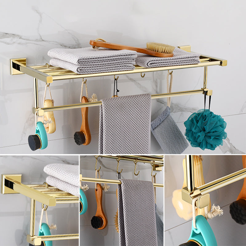 Gold Modern Bathroom Set, Polished Gold, 4 Pieces, Towel Holder, Paper Holder