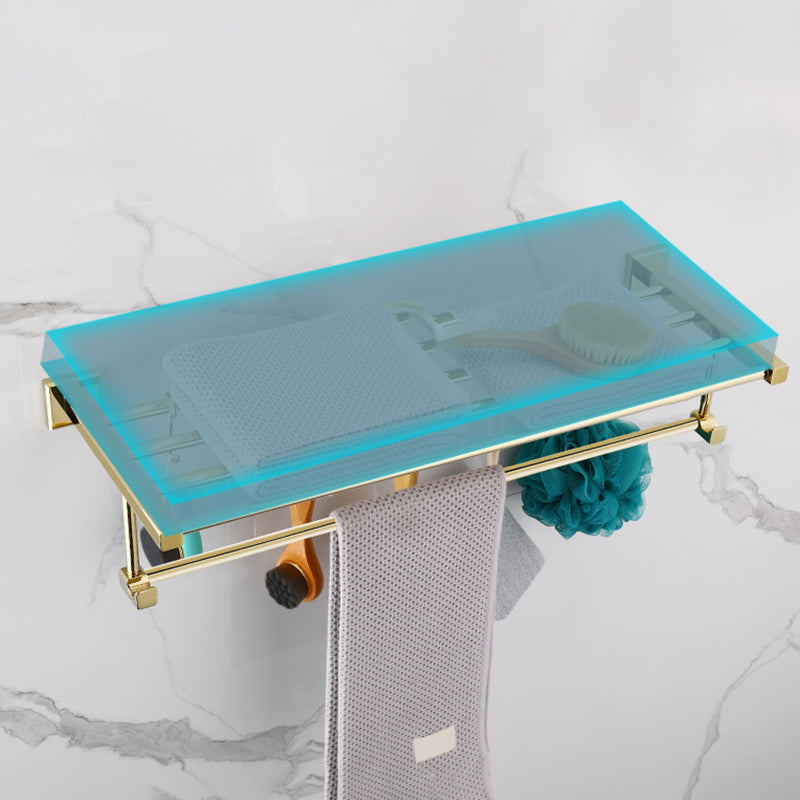 Gold Modern Bathroom Set, Polished Gold, 4 Pieces, Towel Holder, Paper Holder