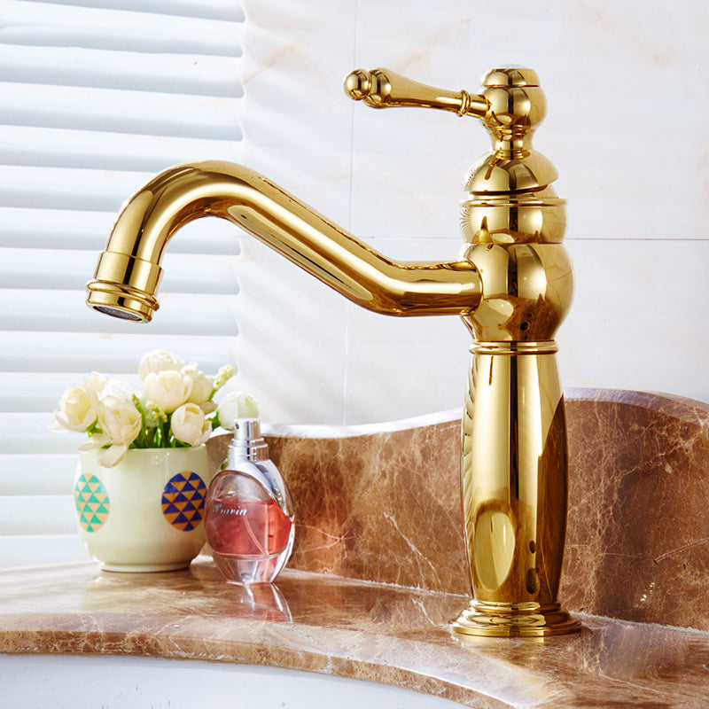 Glam Vessel Faucet Swivel Spout Lever Handle Sink Faucet