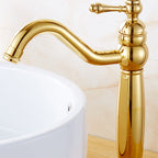 Glam Vessel Faucet Swivel Spout Lever Handle Sink Faucet