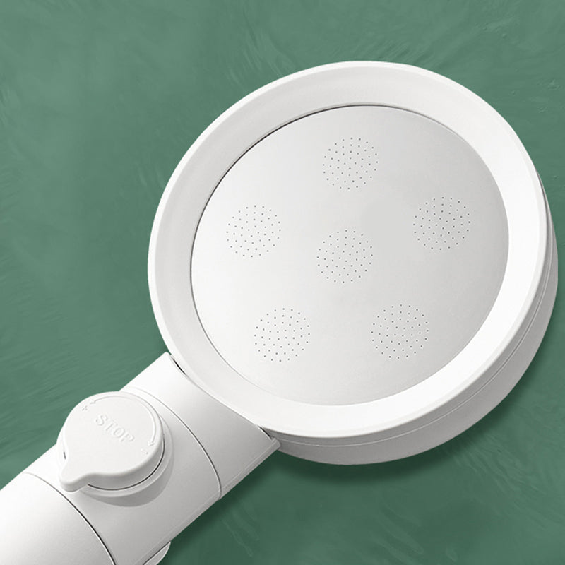 Handheld Shower Adjustable Spray Pattern White Round Showerhead