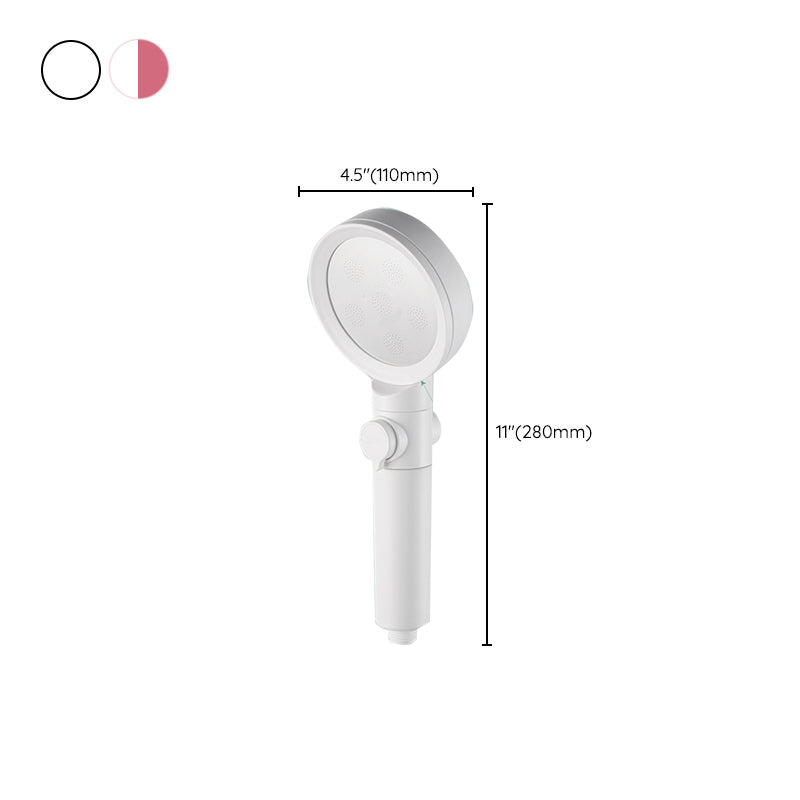 Handheld Shower Adjustable Spray Pattern White Round Showerhead