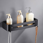 Matt Black Modern Bathroom Accessory Set, Set of 3, Bathroom Shelf