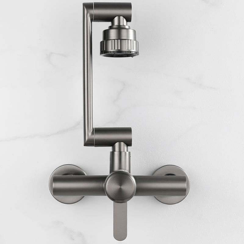 Modern Wall-Mount Kitchen Faucet Single Handle Faucet in Chrome