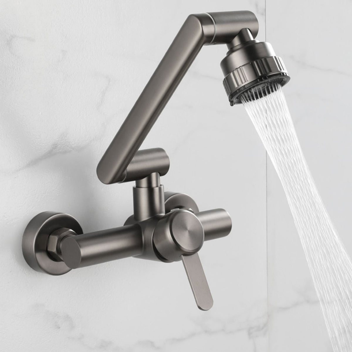 Modern Wall-Mount Kitchen Faucet Single Handle Faucet in Chrome