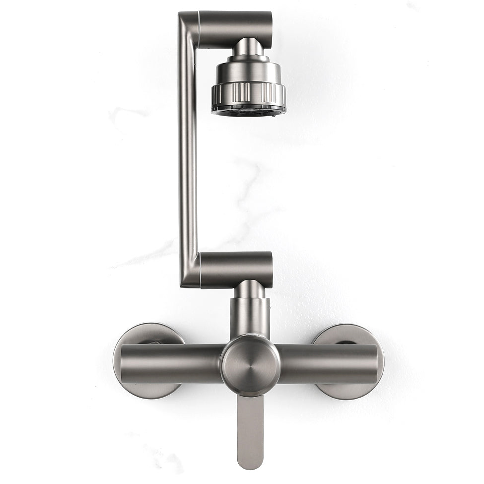 Modern Wall-Mounted Kitchen Faucet Single Lever Faucet in Chrome