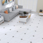Home Indoor Vinyl Floor Spiral Marble Print Square PVC Vinyl Floor