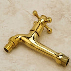 Glam Wall-mounted Bathroom Faucet Cross Handle Low Arc Round Basin Faucet