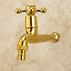 Glam Wall-mounted Bathroom Faucet Cross Handle Low Arc Round Basin Faucet