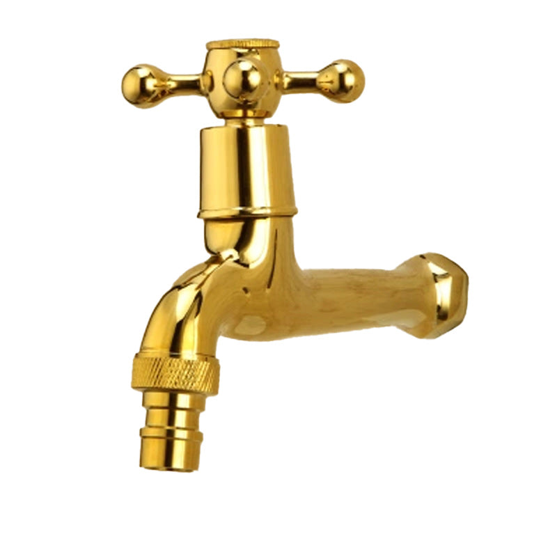 Glam Wall-mounted Bathroom Faucet Cross Handle Low Arc Round Basin Faucet