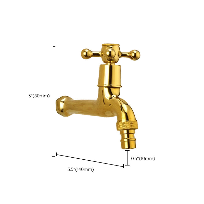 Glam Wall-mounted Bathroom Faucet Cross Handle Low Arc Round Basin Faucet
