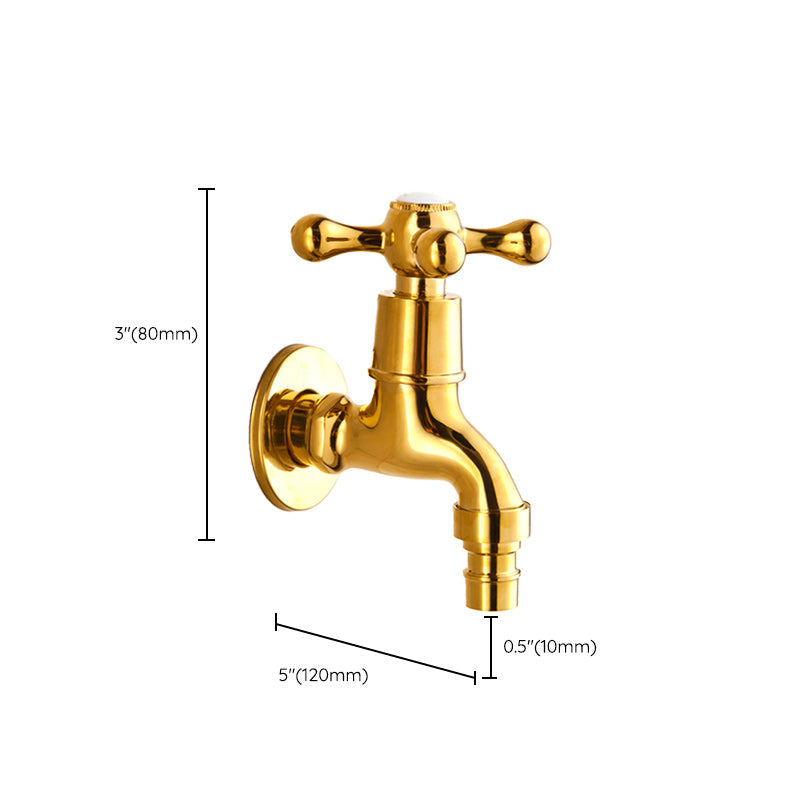 Glam Wall-mounted Bathroom Faucet Cross Handle Low Arc Round Basin Faucet