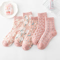 5 Pair Vintage Flower Embroidery Socks