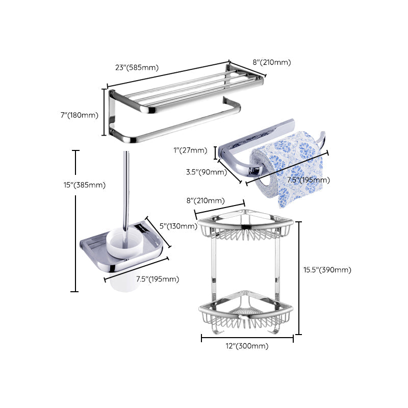 Modern Stainless Steel Bathroom Fixtures Set Towel Bar Bathroom Shelf Bathroom Accessory Set