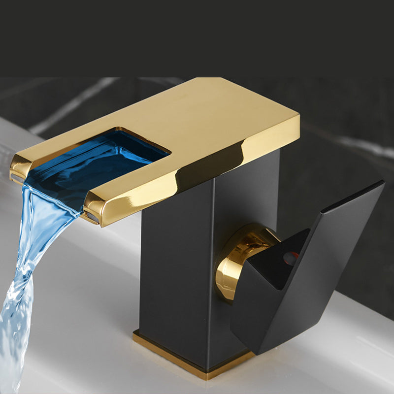 Waterfall spout basin tap lever handle square basin tap