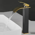 Waterfall spout basin tap lever handle square basin tap