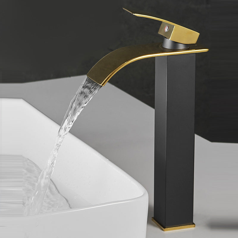 Waterfall spout basin tap lever handle square basin tap