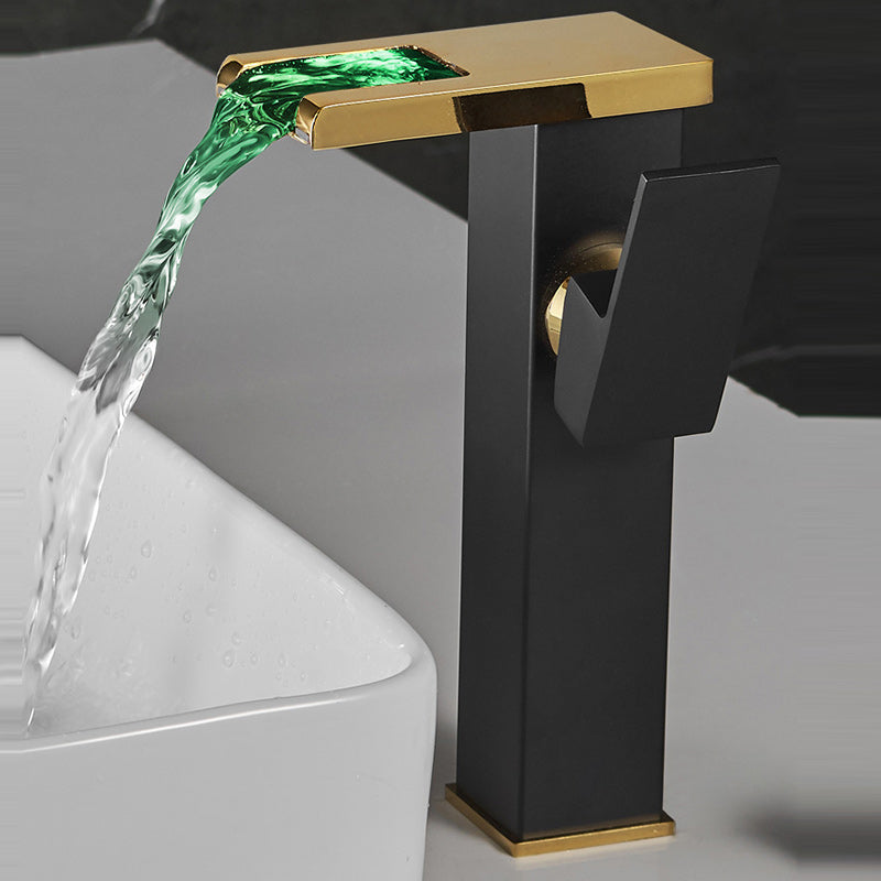 Waterfall spout basin tap lever handle square basin tap