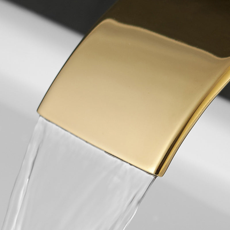 Waterfall spout basin tap lever handle square basin tap
