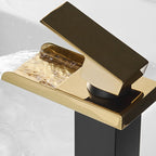 Waterfall spout basin tap lever handle square basin tap